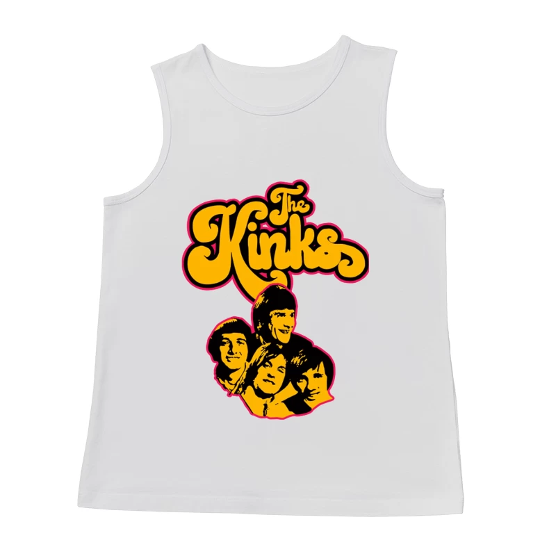 The Kinks Vintage Band Logo with Silhouettes Male Tank Top