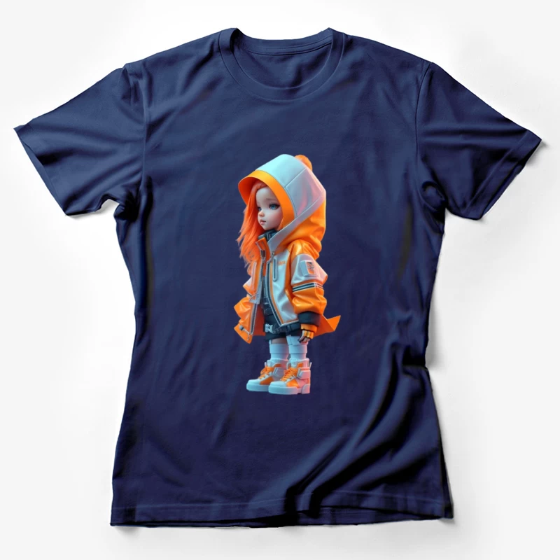 Kind in futuristischer Kleidung Damen T-Shirt