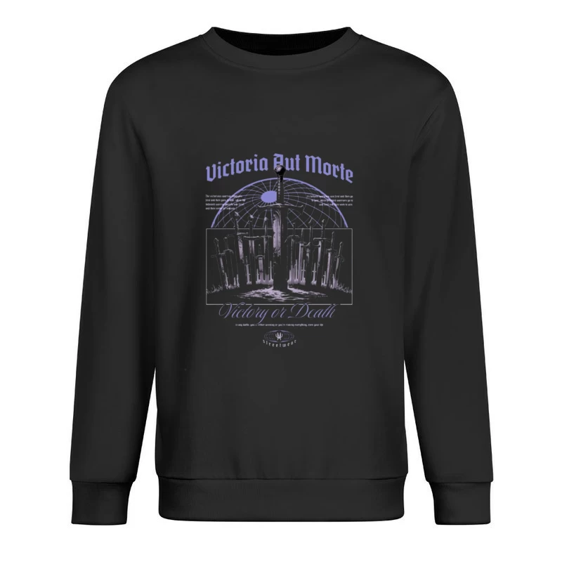 Gothic Medieval Swords Victory or Death Illustration Male Pullover Sweatshirt