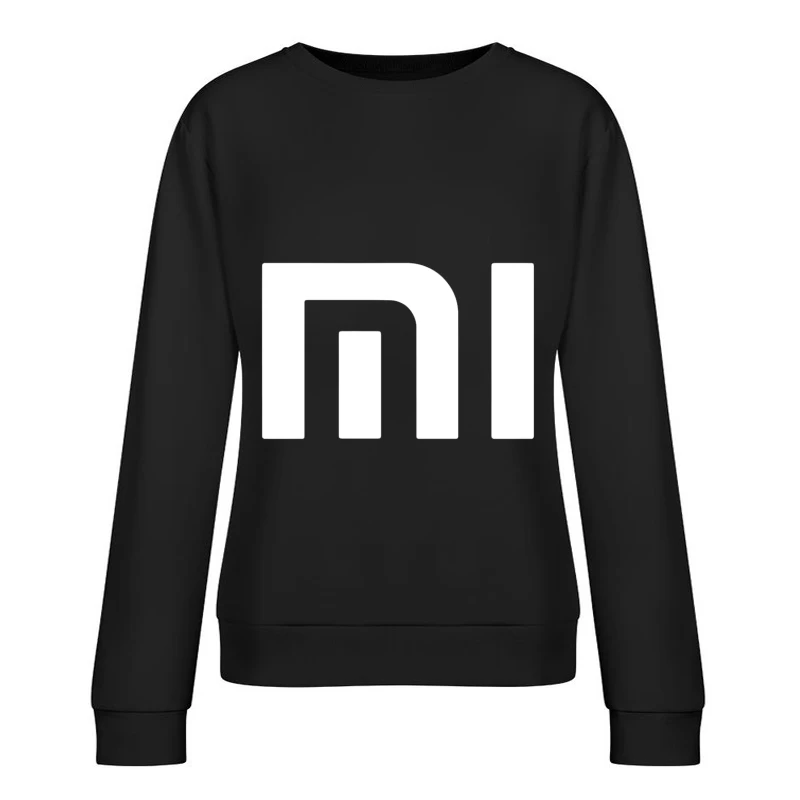 Minimalist Xiaomi Logo Design in Gray Female Pullover Sweatshirt