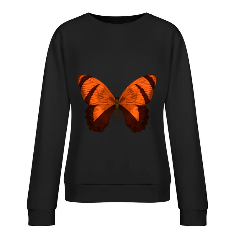 Leuchtender orangefarbener Schmetterling Damen Pullover Sweatshirt