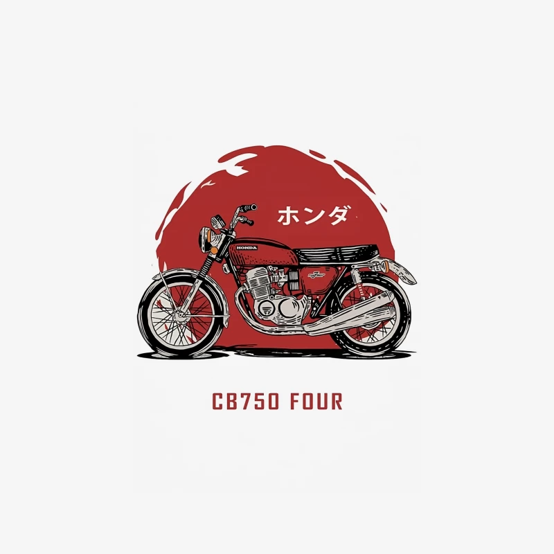 Klassisches Motorraddesign: Honda CB750 Four Herren Langarm T-Shirt