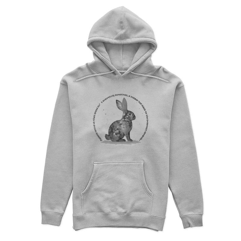 Geometric Rabbit with Circular Inspirational Message Female Pullover Hoodie