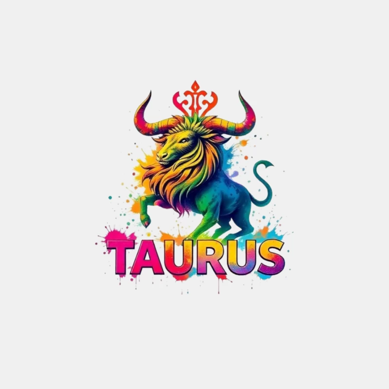 Colorful Taurus Zodiac Illustration Male Tank Top