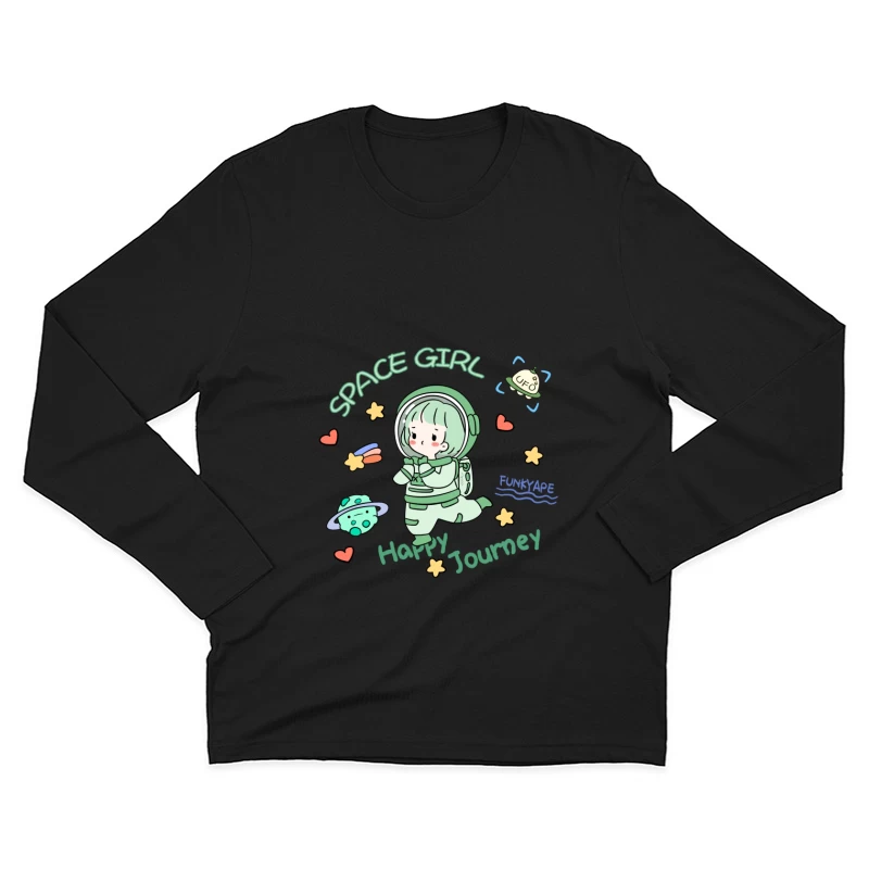 Fröhliche Reise mit Weltraummädchen Herren Langarm T-Shirt
