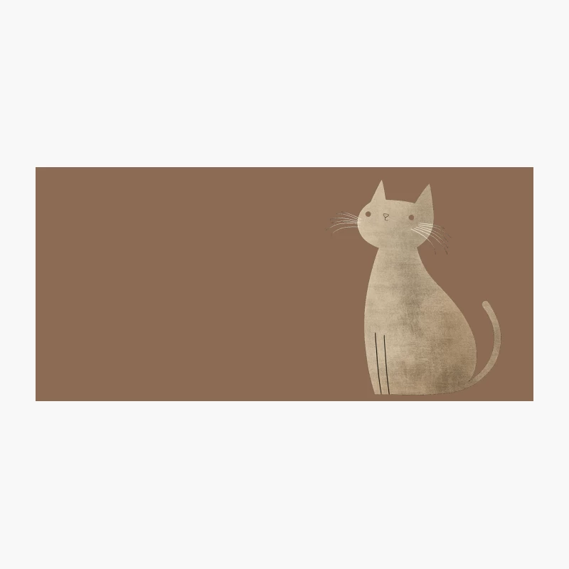 Minimalist Beige Cat Illustration Coffee Mug