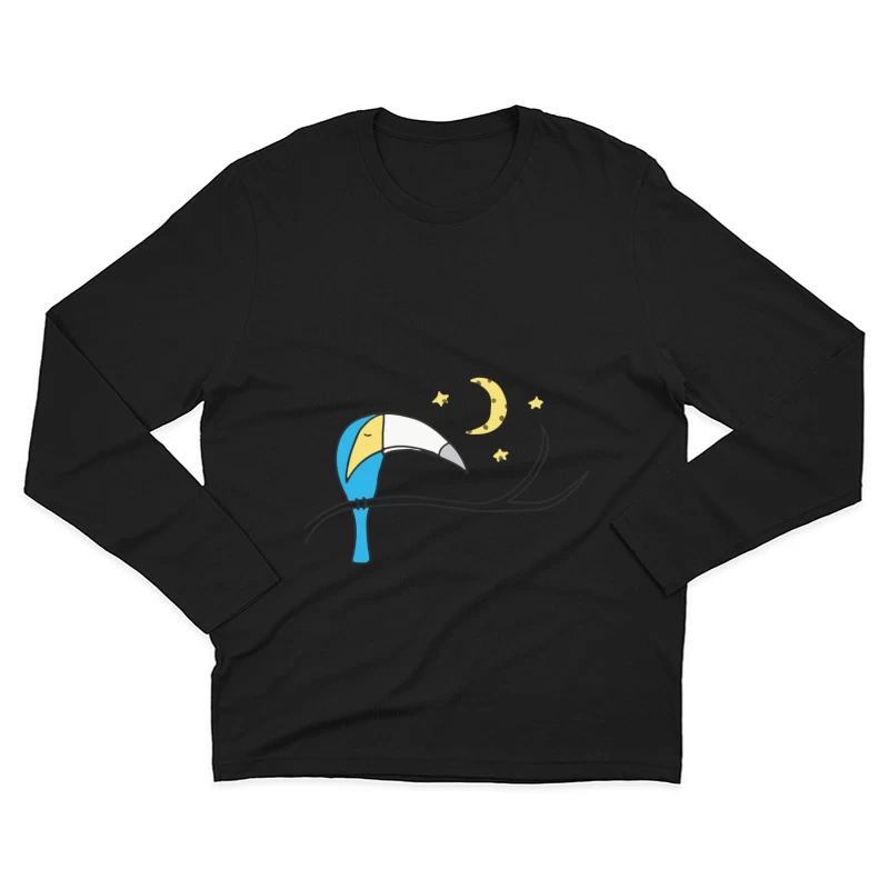 Toucan rêveur sous le clair de lune Homme Manches Longues T-Shirt