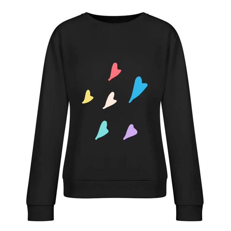 Cœurs colorés épars Femme Sweat-shirt à enfiler