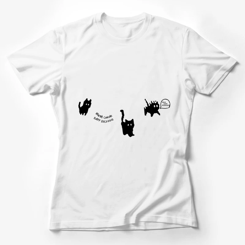 Niedliche Geisterkatzen mit Text Damen T-Shirt