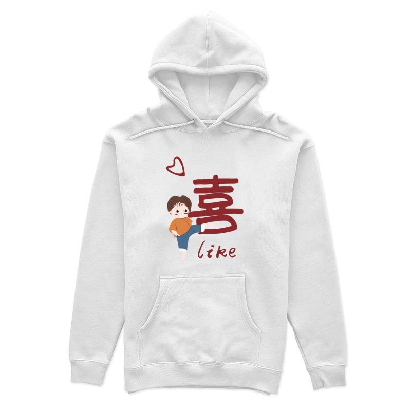 Niedliche Figur mit chinesischem Zeichen Damen Pullover Hoodie