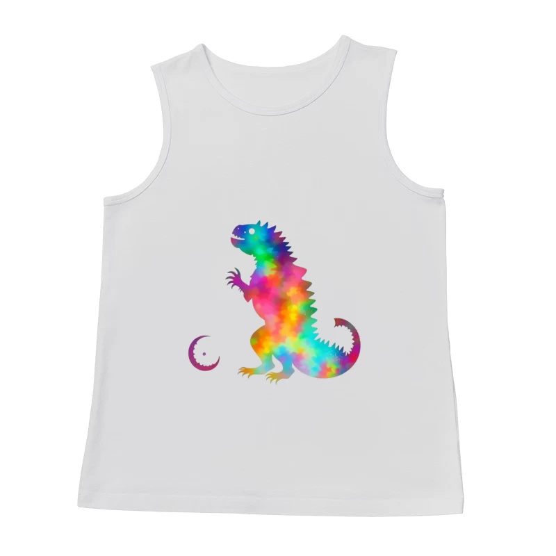 Rainbow Watercolor T-Rex Silhouette Male Tank Top