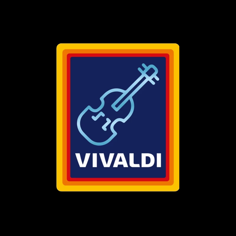 Vivaldi Classical Music Logo with Violin Icon Mouse Pad