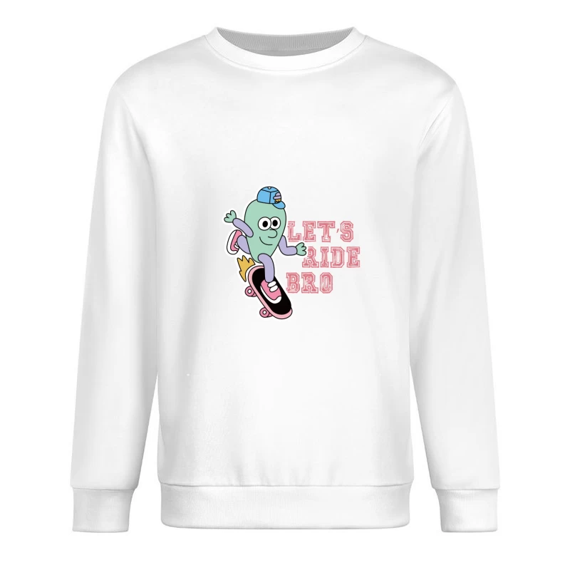 Lustiger Alien auf Skateboard Herren Pullover Sweatshirt