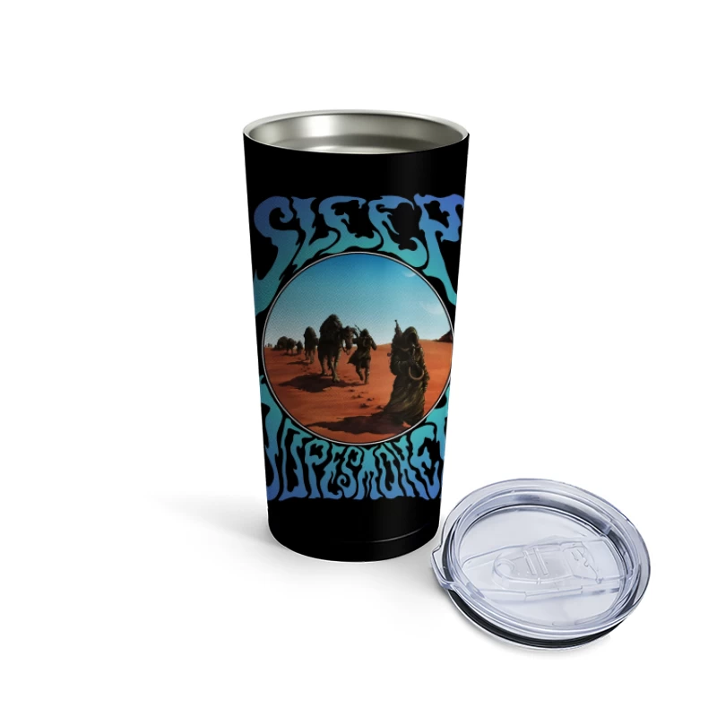 Desert Caravan Through Psychedelic Portal Travel Mug