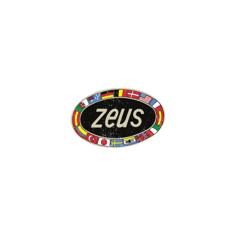 Zeus International Vintage Logo with National Flags Border iPhone Case