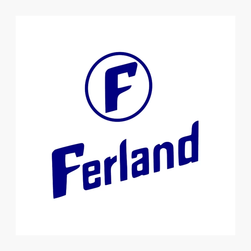 Ferland Blue Circular Logo with F Letter Pin