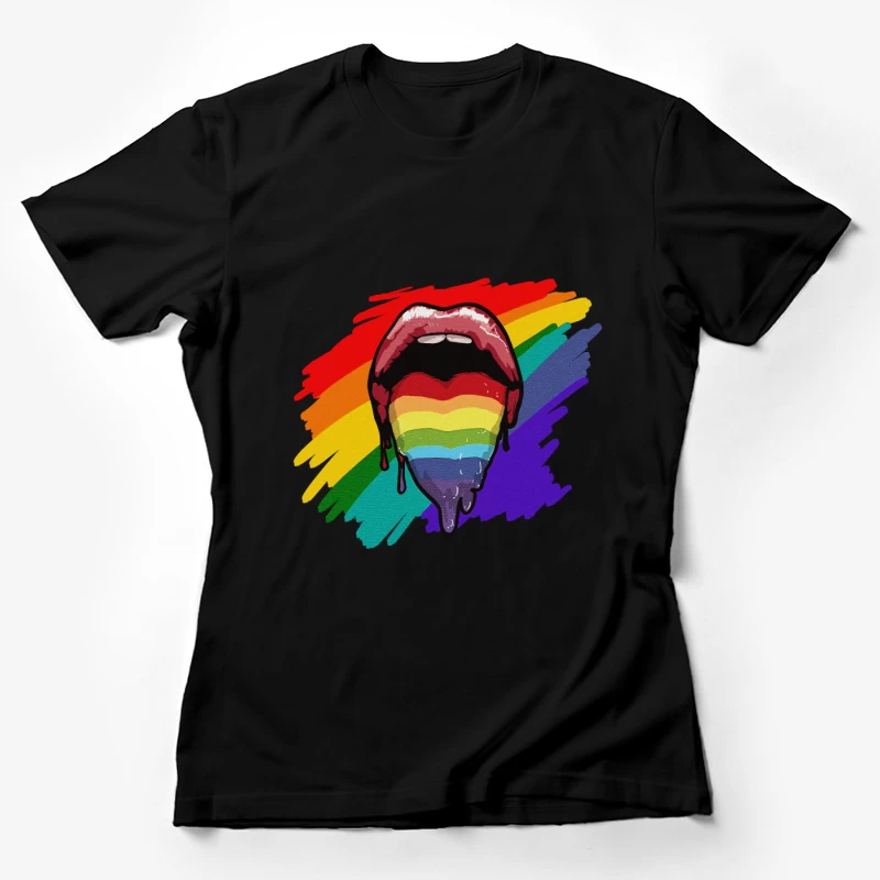 Regenbogenlippen Kunst Damen T-Shirt