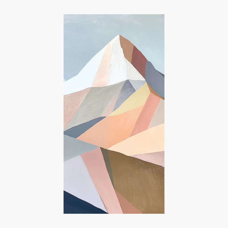 Geometric Abstract Mountain Landscape in Pastel Hues iPhone Case