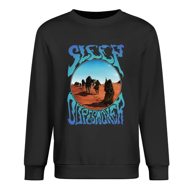 Desert Caravan Through Psychedelic Portal Male Pullover Sweatshirt