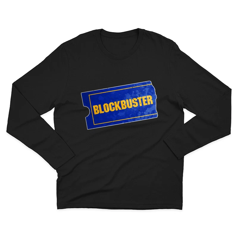 Vintage Blockbuster Video Rental Store Logo Ticket Male Long Sleeve T-Shirt