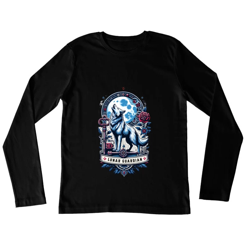 Gardien Lunaire Loup Femme Manches Longues T-Shirt