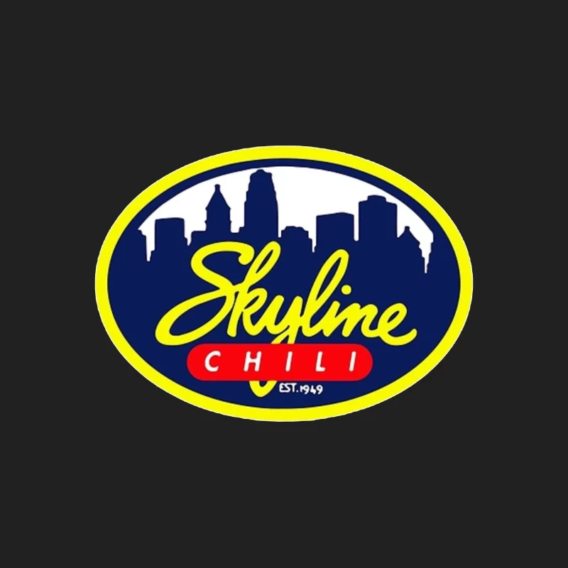 Skyline Chili Restaurant Brand Logo with Cincinnati Cityscape Bucket Hat