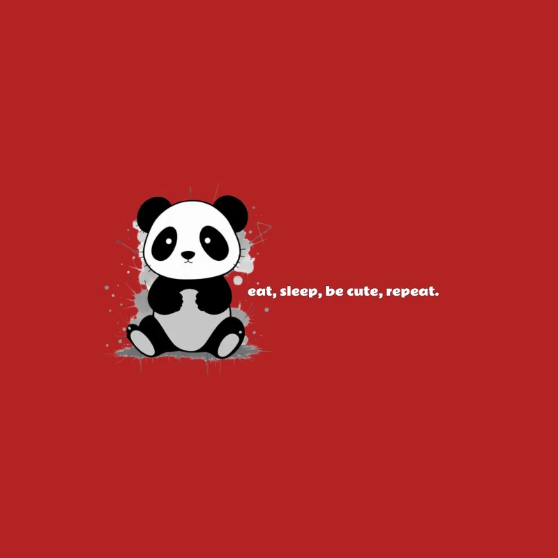 Cute Panda Illustration Male T-Shirt