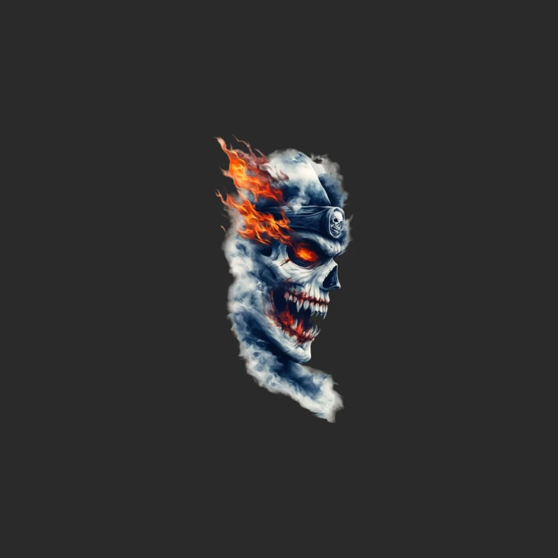 Fiery Ghost Skull Artwork Baseball Cap