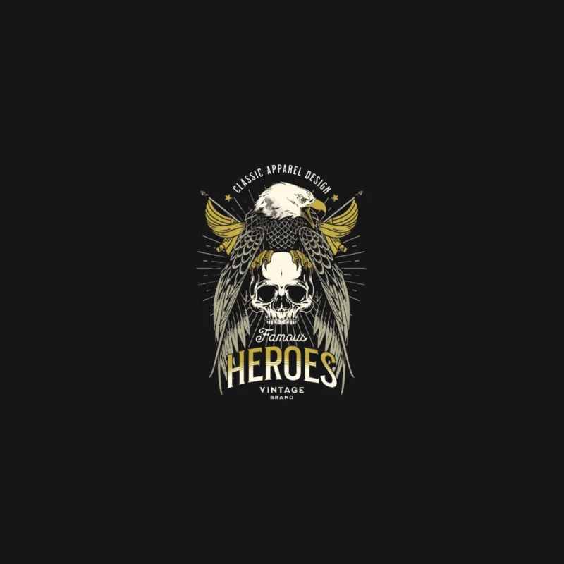 Heroic Eagle Skull with Golden Wings Vintage Design Desk Mat