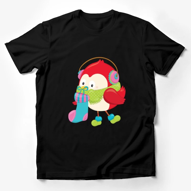 Oiseau mignon avec cache-oreilles et chaussette Homme T-Shirt