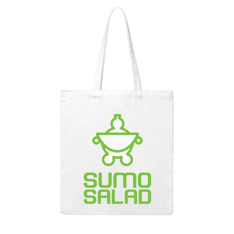 Green Minimalist Sumo Salad Restaurant Logo Cotton Tote Bag