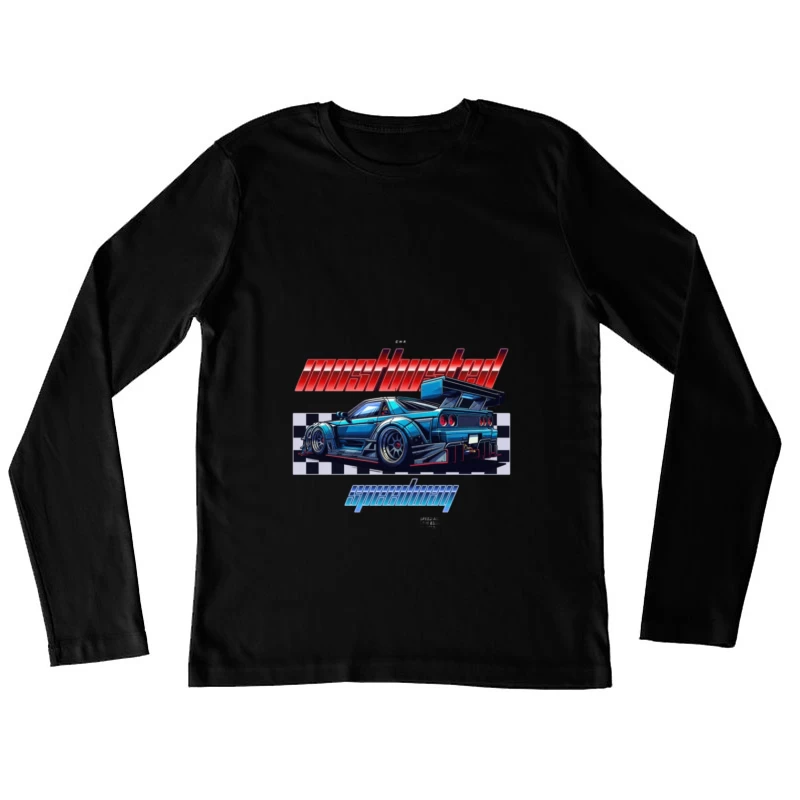 Voiture de sport avec design à damier Femme Manches Longues T-Shirt
