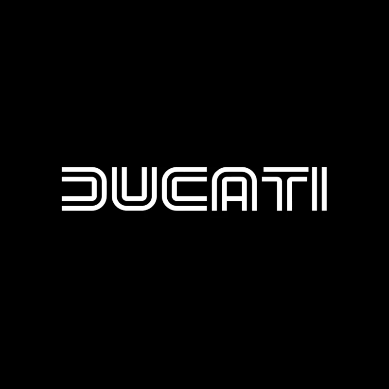 Minimalist Ducati Logo Design in White Mouse Pad