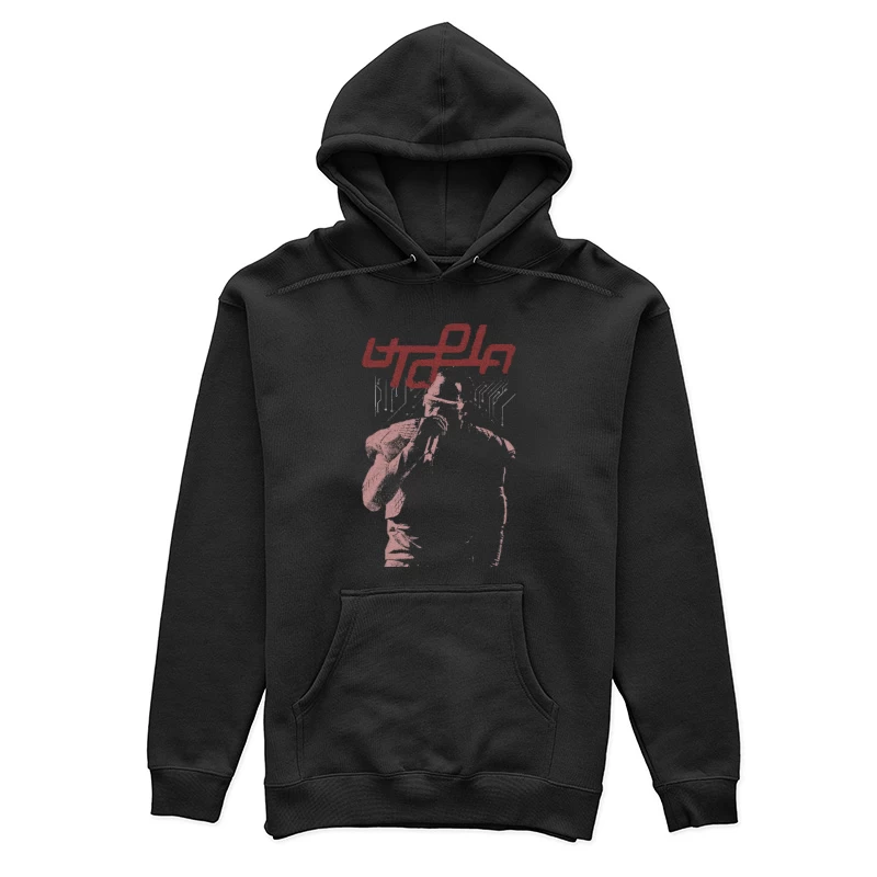 Abstract Digital Profile with Circuit Elements Female Pullover Hoodie