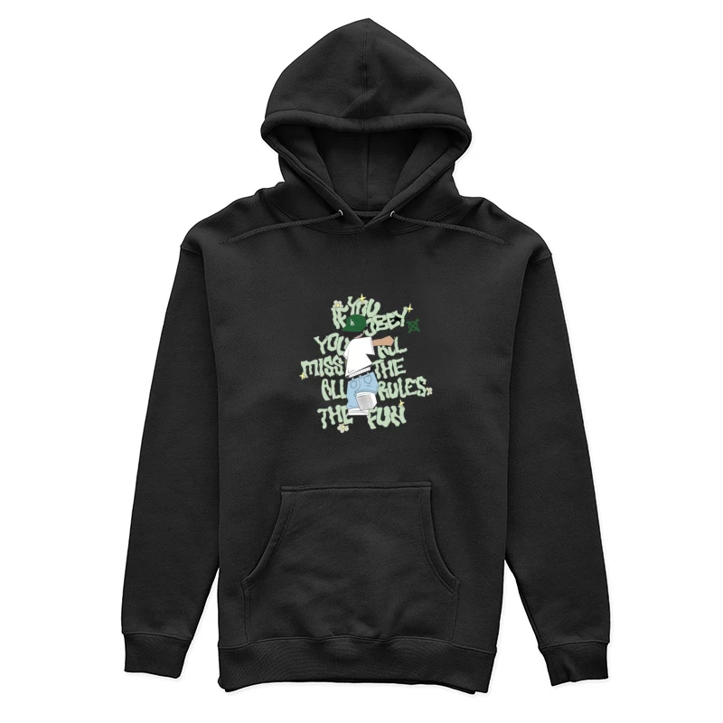 Hip-Hop Grafik mit Text und Illustrationen Damen Pullover Hoodie