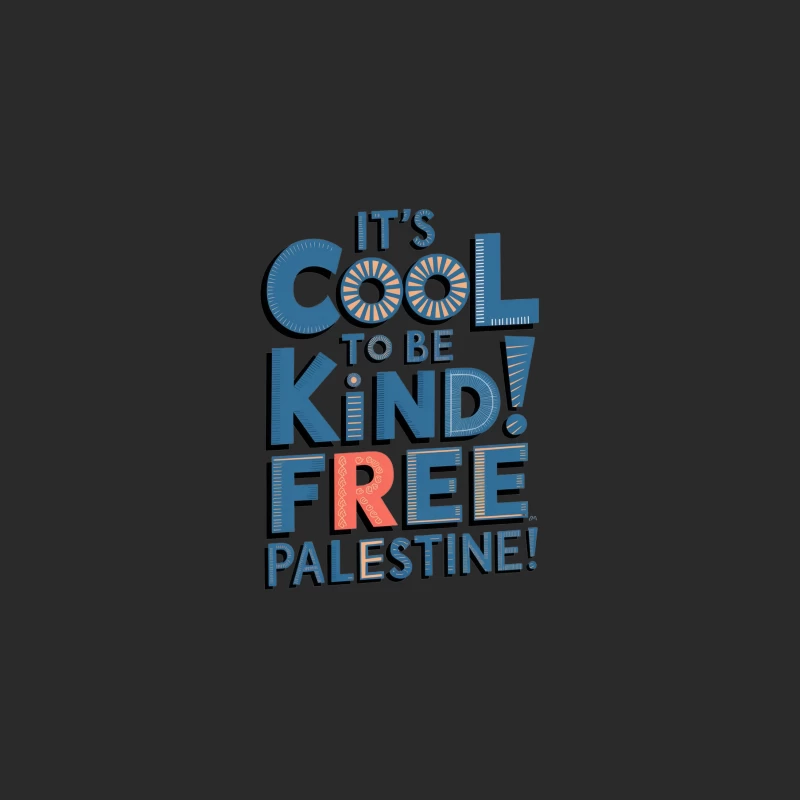 Stylized Typography Promoting Palestinian Freedom and Kindness Baseball Cap