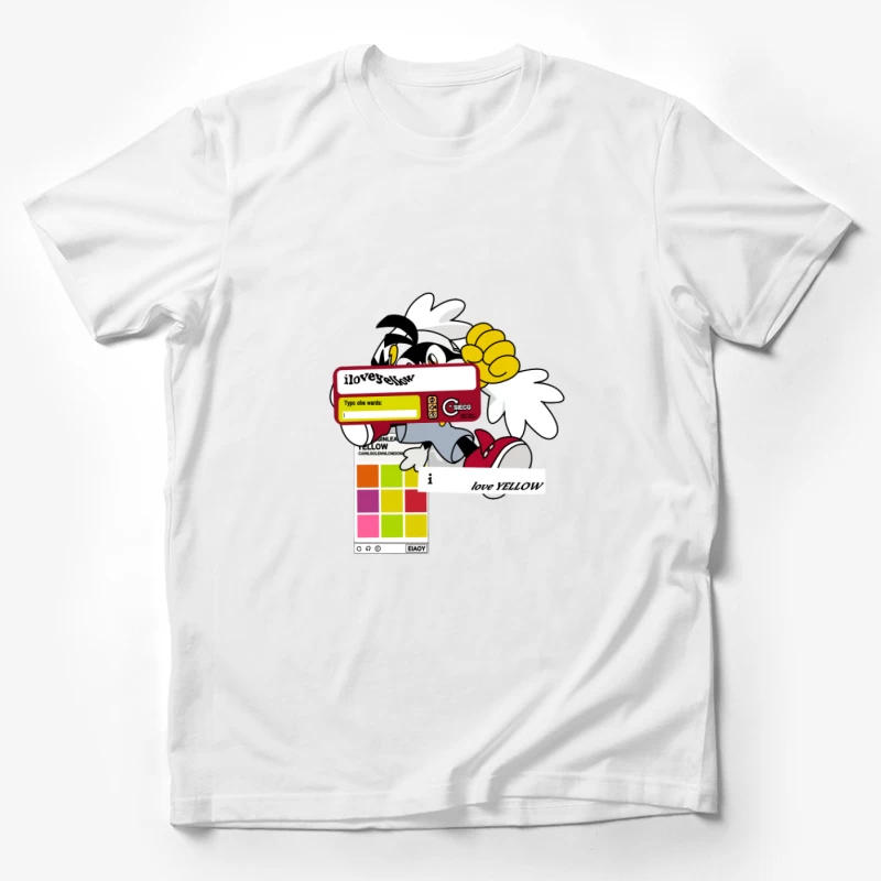 Amour du jaune et design de bande dessinée Homme T-Shirt
