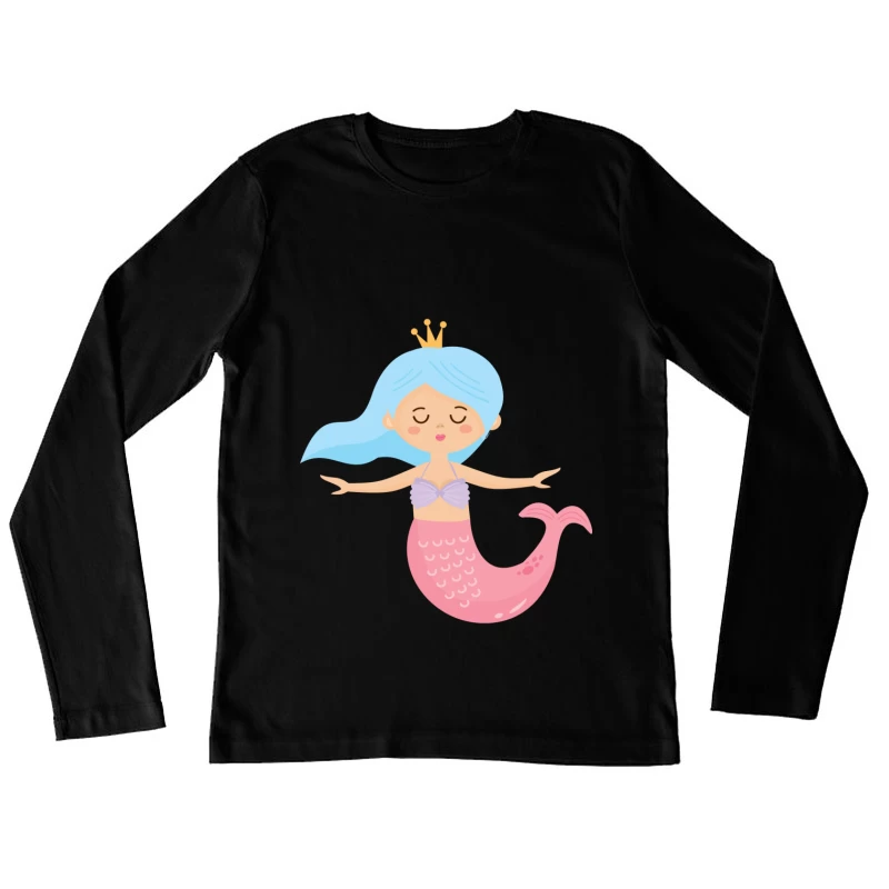 Petite sirène avec couronne Femme Manches Longues T-Shirt