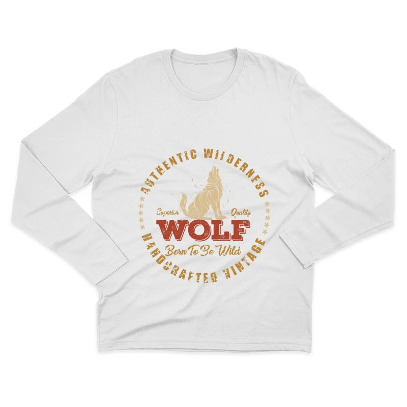 Logo de loup sauvage vintage Homme Manches Longues T-Shirt