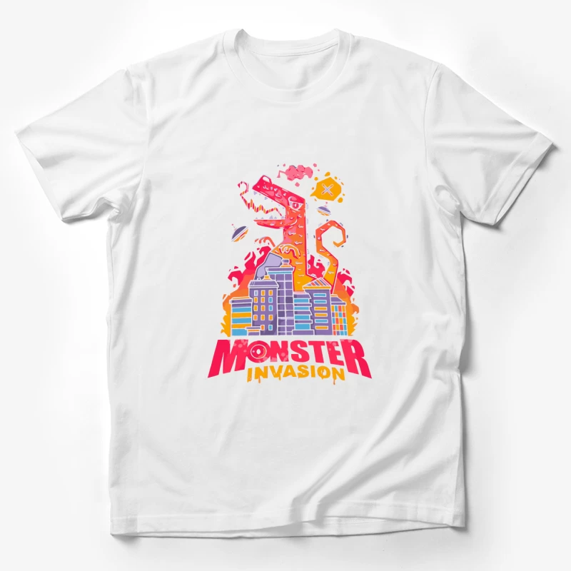 Monster Invasion: A Colorful Cartoon Illustration Male T-Shirt