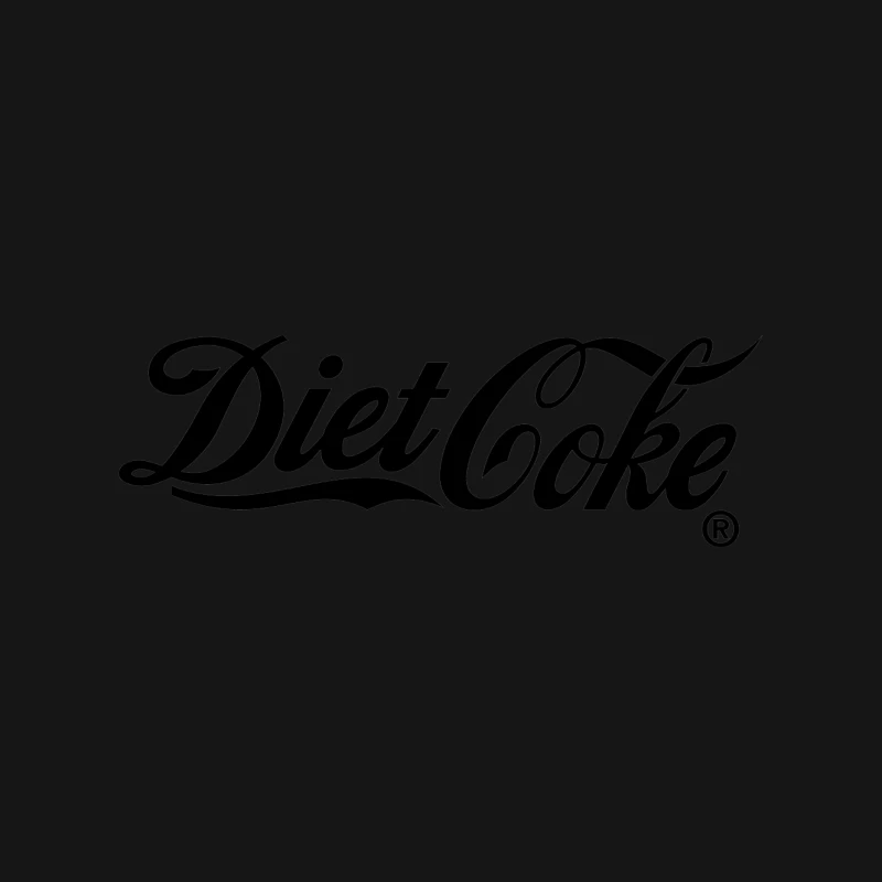 Classic Diet Coke Logo: Black and White Calligraphic Branding Mouse Pad
