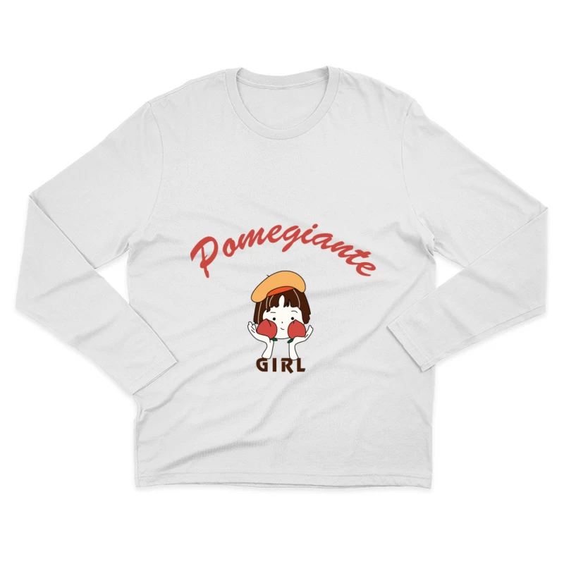 Pomegiante Mädchen Logo Herren Langarm T-Shirt