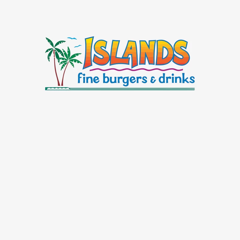 Islands Restaurant Tropical-Themed Burger & Drinks Logo Male Long Sleeve T-Shirt