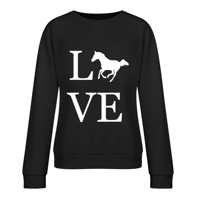 Motif de cheval et amour Femme Sweat-shirt à enfiler