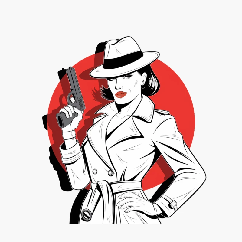 Stylish Femme Fatale in Film Noir Setting Cotton Tote Bag