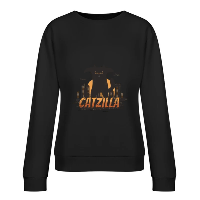 Catzilla über der Stadt Damen Pullover Sweatshirt