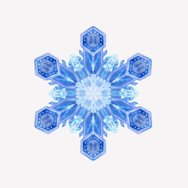 Flocon de neige géométrique bleu Femme T-Shirt