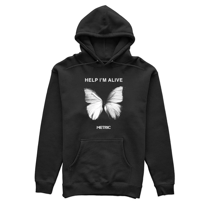 Metric Help I'm Alive Butterfly Female Pullover Hoodie