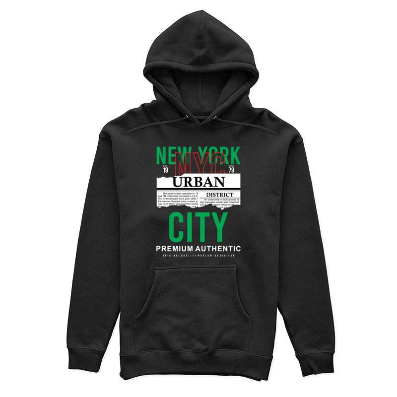 New York Urban Design in Grün und Rot Damen Pullover Hoodie