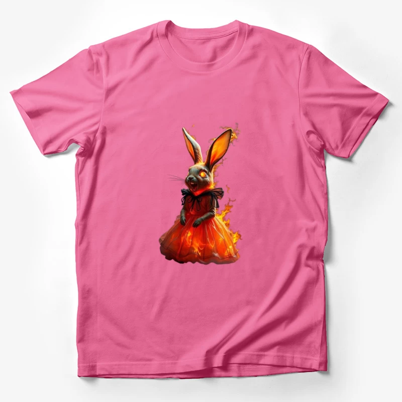 Fiery Rabbit in a Dress Male T-Shirt